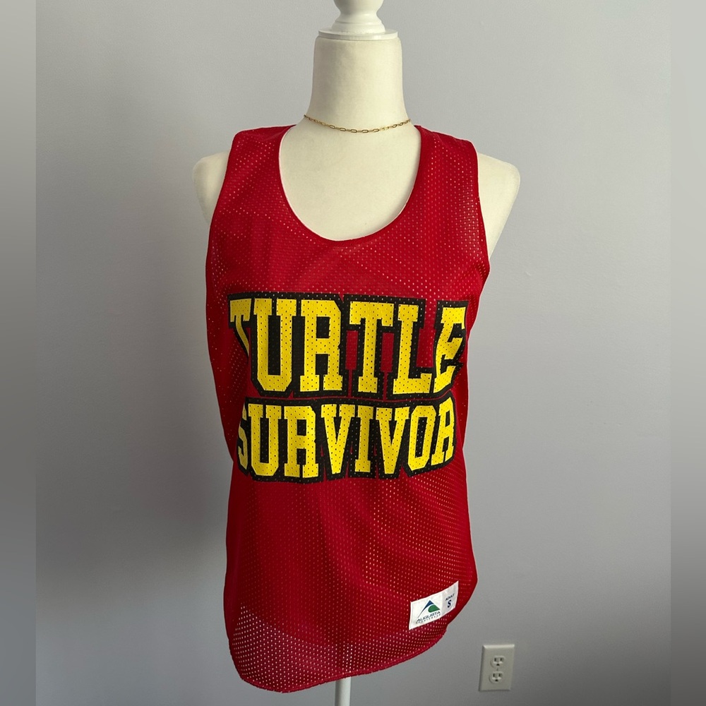 University of Maryland Red 'Turtle Survivor' Mesh Lacrosse Pinnie Tank Top